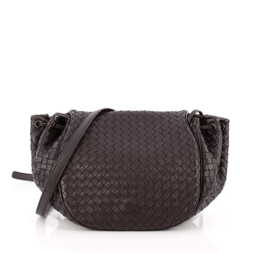 Bottega Veneta Flap Messenger Bag Intrecciato Nappa Medium Brown 1815301