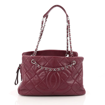 Chanel Timeless CC Soft Tote Quilted Caviar Medium red