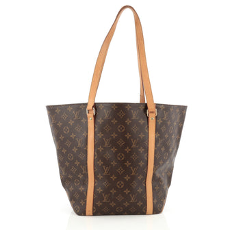 Louis Vuitton Shopping Sac Handbag Monogram Canvas MM brown