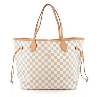 Louis Vuitton Neverfull Tote Damier MM White 1815405
