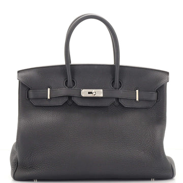 Hermes Birkin Handbag Black Togo with Palladium Hardware 30