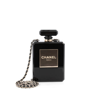 Chanel Perfume Bottle Minaudiere Plexiglass Black