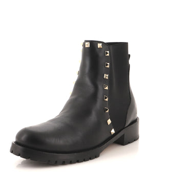 Valentino Garavani Women's Rockstud Beatle Chelsea Boots Leather