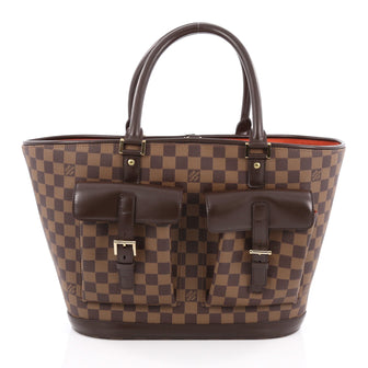 Louis Vuitton Manosque Handbag Damier GM brown