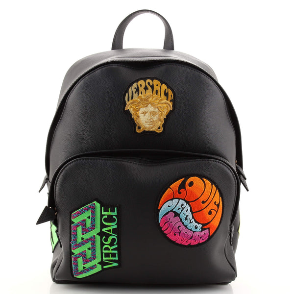 Versace Medusa Backpack Patch Embellished Leather Medium  display picture 2