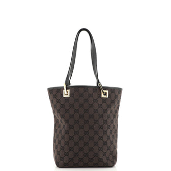 Gucci Vintage Bucket Shopping Tote GG Canvas Small