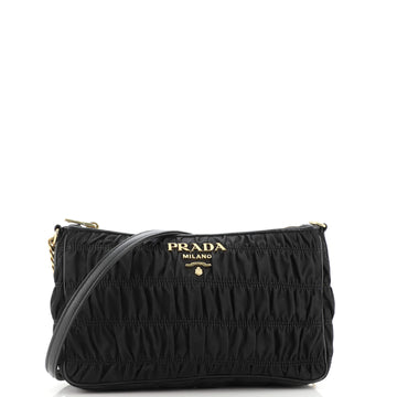 Prada Gaufre ZIp Crossbody Quilted Tessuto Small