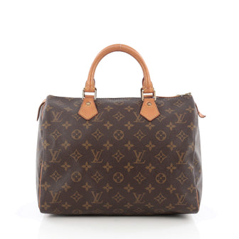 Louis Vuitton Speedy Handbag Monogram Canvas 30 brown