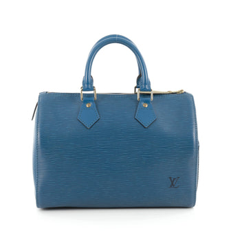 Louis Vuitton Speedy Handbag Epi Leather 25 Blue