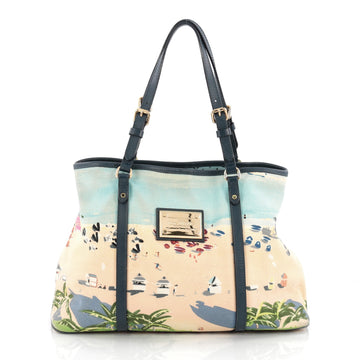 Louis Vuitton Ailleurs Cabas Limited Edition Printed Canvas PM Blue