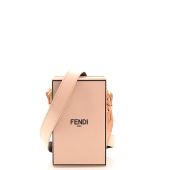 Fendi Logo Vertical Box Crossbody Bag Leather
