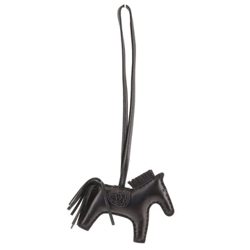 Hermes So Black GriGri Rodeo Touch Bag Charm Leather with Alligator PM