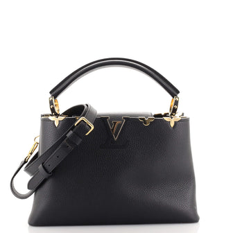 Louis Vuitton Capucines Bag Metal Floral Edge Taurillon Leather PM