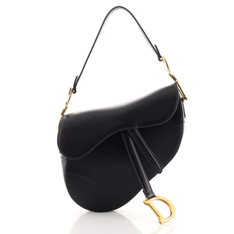 Christian Dior Saddle Handbag Leather Medium