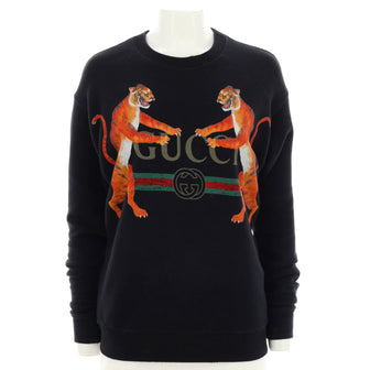 Gucci Women's Graphic Print Crewneck Sweater Printed Cotton