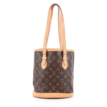Louis Vuitton Petit Bucket Bag Monogram Canvas Brown