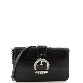 Jimmy Choo Cheri Crossbody Bag Leather with Crystal Buckle Small