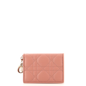 Christian Dior Lady Dior Flap Card Case Cannage Quilt Lambskin