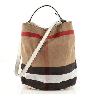 Burberry Ashby Bag House Check Canvas Medium