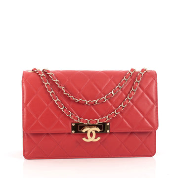 Chanel Golden Class Flap Bag Quilted Lambskin Large Red 
