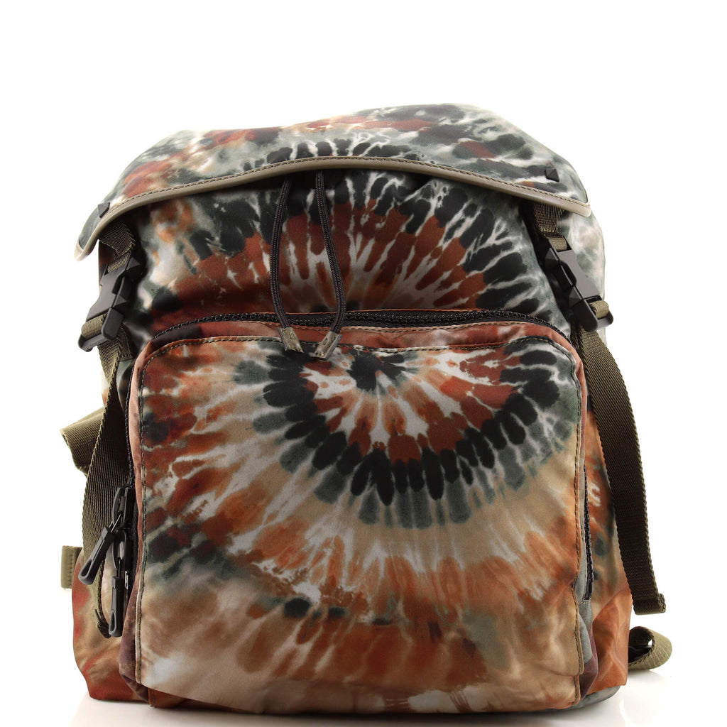 VALENTINO Garavani Tie-dye Flap Top Nylon Backpack Multicolor