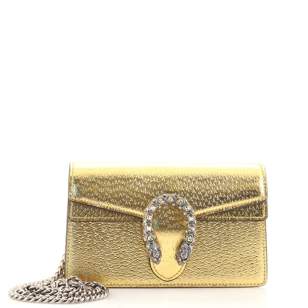 Gucci Dionysus Bag Leather Super Mini Gold 1819421