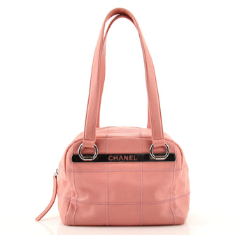 Chanel Square Stitch Bowler Bag Quilted Caviar Small