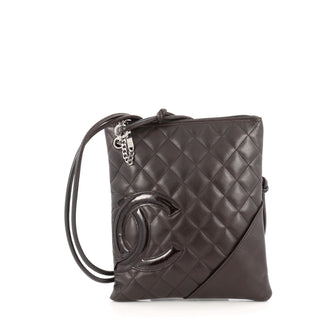 Chanel Cambon Crossbody Bag Quilted Leather Medium Brown