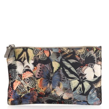 Valentino Garavani Zipped Pouch Camubutterfly Printed Nylon Large