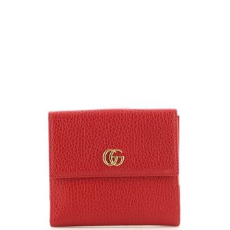 Gucci GG Marmont French Flap Wallet Leather Compact
