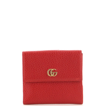 Gucci GG Marmont French Flap Wallet Leather Compact