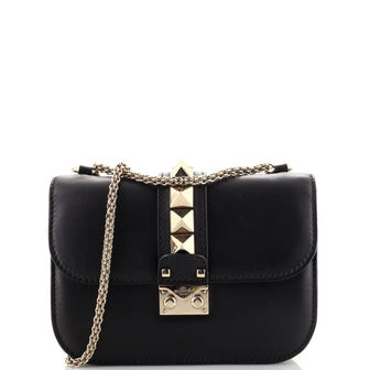 Valentino Garavani Glam Lock Shoulder Bag Leather Small