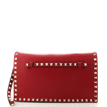 Valentino Garavani Rockstud Flap Clutch Leather