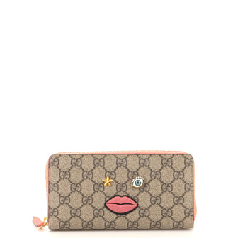 Gucci Zip Around Wallet GG Coated Canvas with Applique