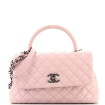 Chanel Coco Top Handle Bag Quilted Caviar Small