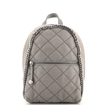 Stella McCartney Falabella Front Zip Backpack Quilted Shaggy Deer Mini