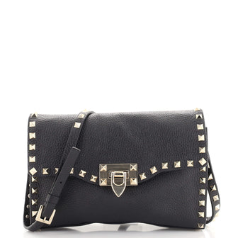 Valentino Garavani Rockstud Flip Lock Flap Bag Leather Medium