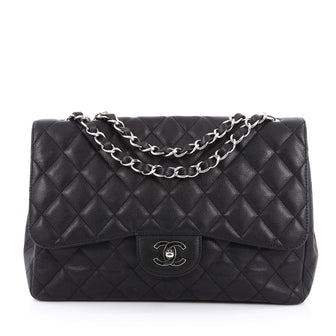 Chanel Vintage Classic Single Flap Bag Quilted Caviar 1821001