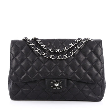 Chanel Vintage Classic Single Flap Bag Quilted Caviar 1821001