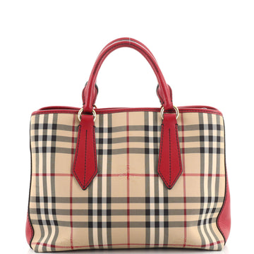 Burberry Ballingdon Tote Horseferry Check Canvas and Leather Medium
