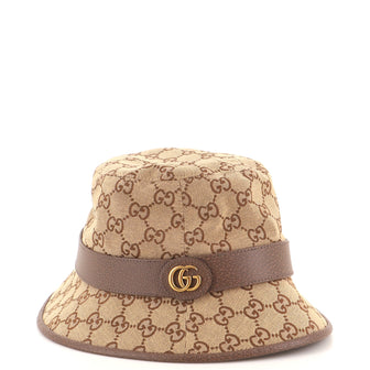 Gucci GG Logo Bucket Hat GG Canvas with Leather