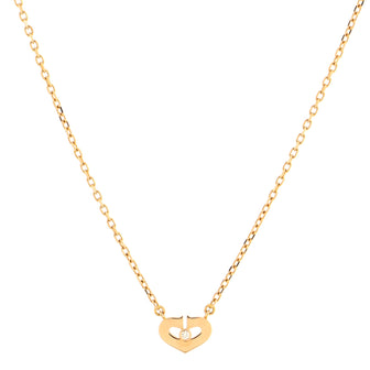 Cartier C Heart de Cartier Pendant Necklace 18K Rose Gold with Diamond XS