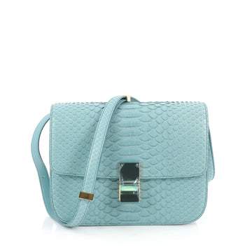 Celine Box Bag Python Medium Blue