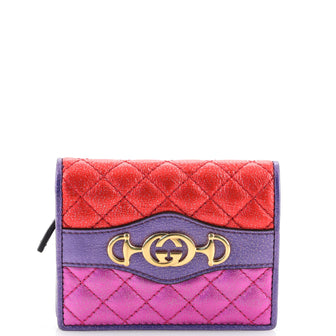 Gucci Trapuntata Card Case Quilted Laminated Leather