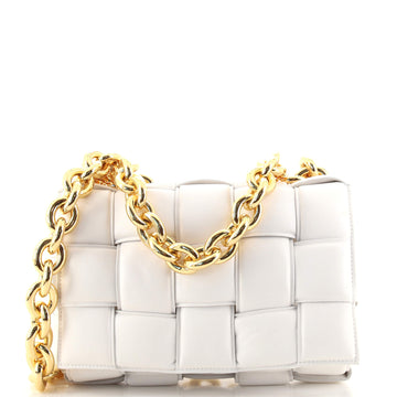 Bottega Veneta Cassette Chain Crossbody Bag Padded Maxi Intrecciato Leather
