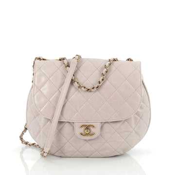 Chanel Dubai Messenger Bag Quilted Aged Calfskin Medium Purple