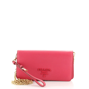 Prada Wristlet Wallet on Chain Saffiano Leather Mini