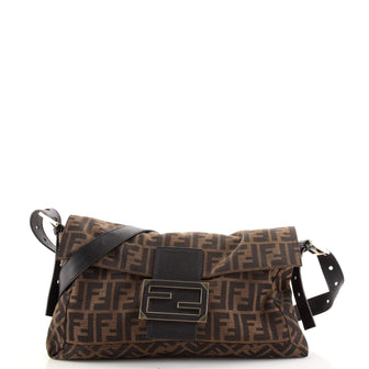 Fendi Baguette Messenger Bag Zucca Canvas