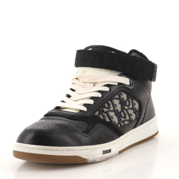 Christian Dior Men's B27 Mid Top Sneakers Leather with Oblique Canvas