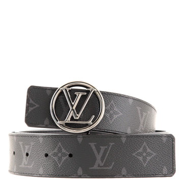 Louis Vuitton LV Circle Reversible Belt Monogram Eclipse and Leather Wide